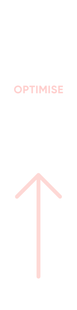Arrow pointing up to represent optimisation
