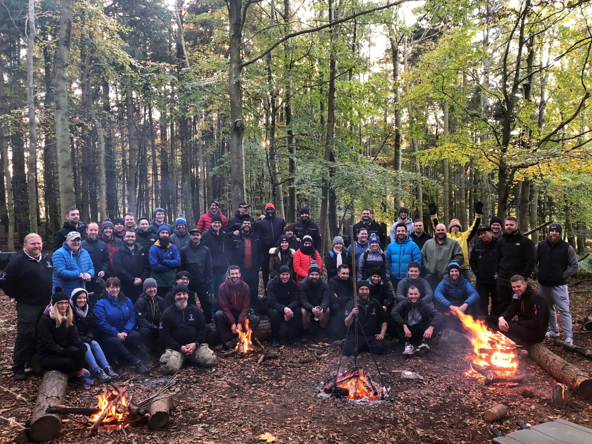 group photo in woods